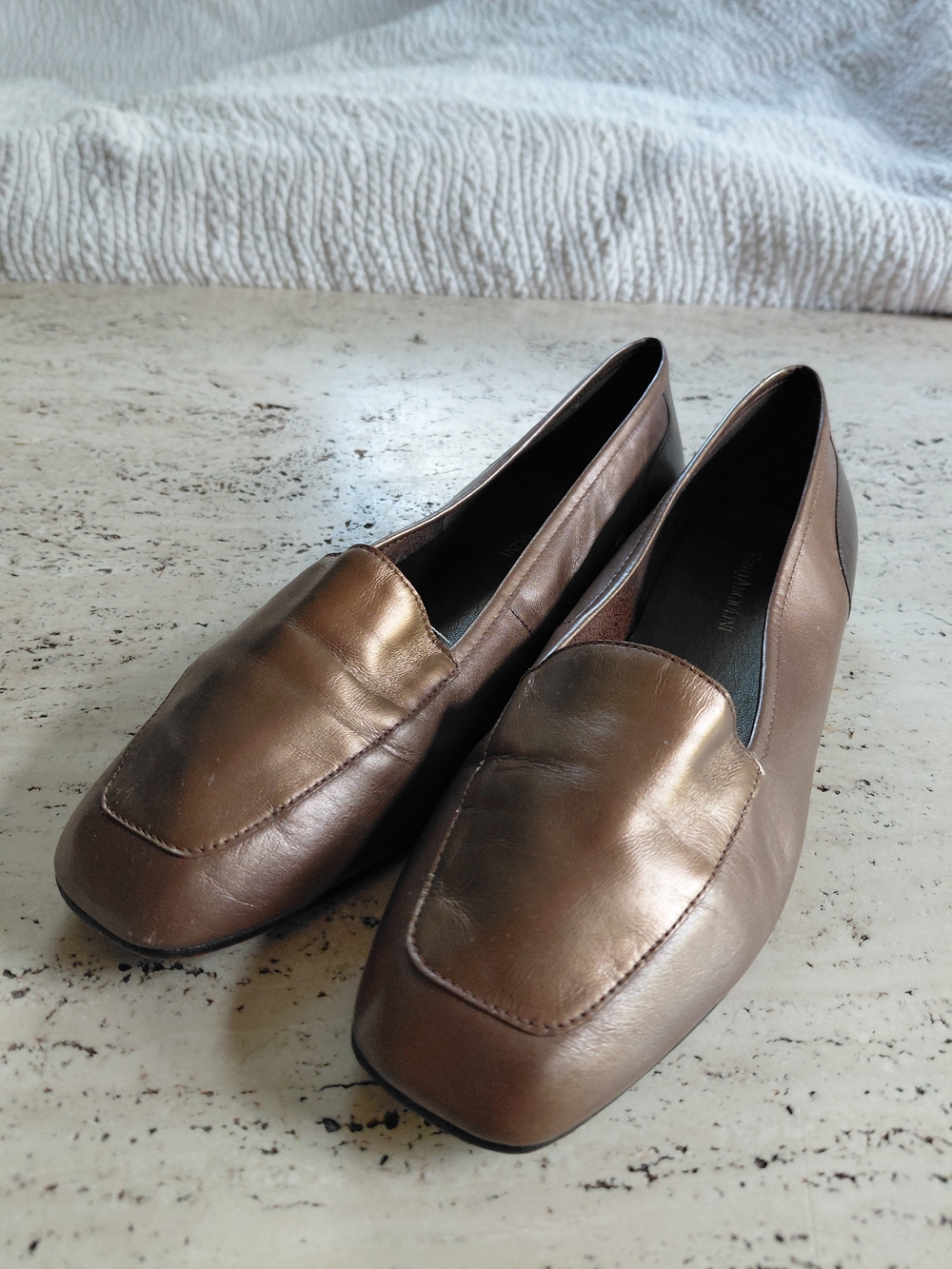Enzo Angiolini Metallic Bronze Slip-On Loafers